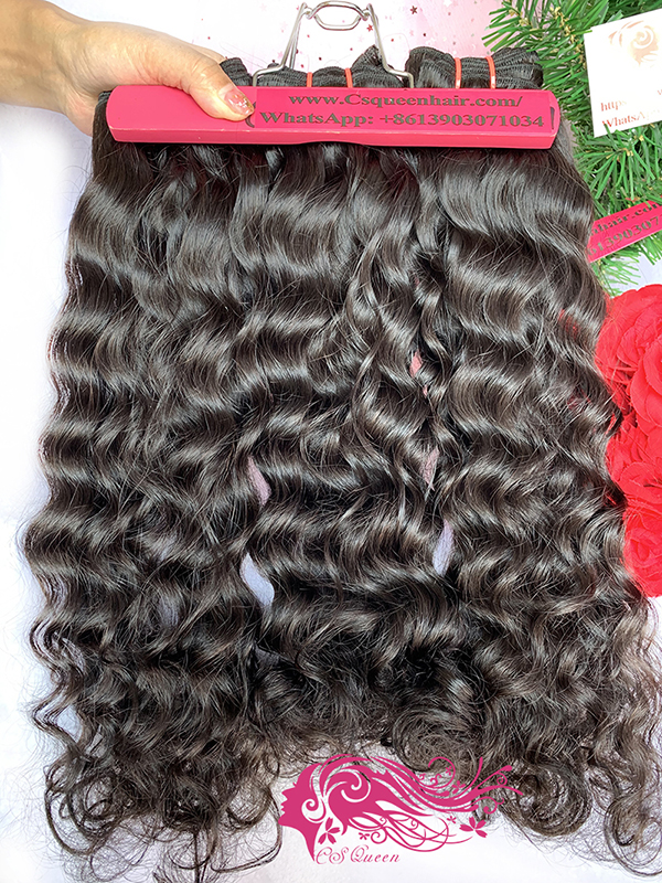 Csqueen 9A Majestic Wave 2 Bundles with 13 * 4 Transparent lace Frontal Unprocessed hair - Click Image to Close